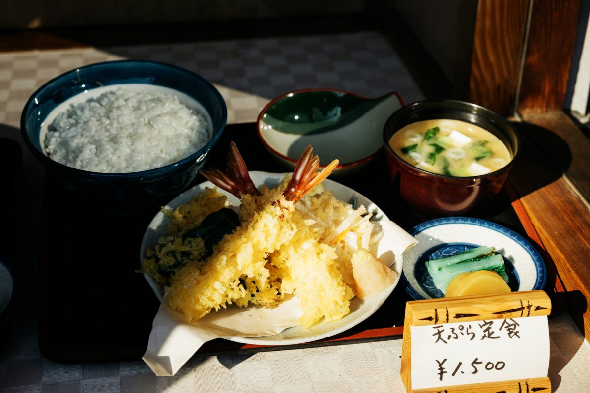 A tempura set meal at a Japanese restaurant